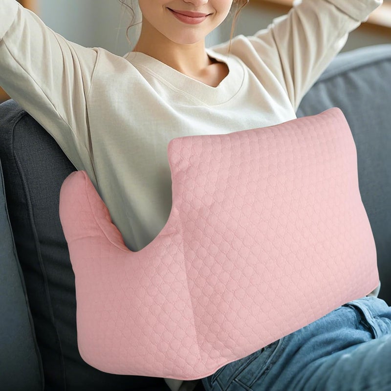 RoamReady Hysterectomy Recovery Pillow, Post-Surgery Cushion for Abdomen C-Section Tummy Tuck Lumpectomy Myomectomy Patients Must Haves Abdominal Pillow with Pocket (Lght Pink) - Image 1